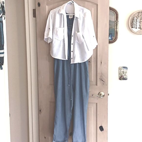 Knox Rose Jumpsuit and Zara Linen Blend Top Bundle. - Picture 3 of 16